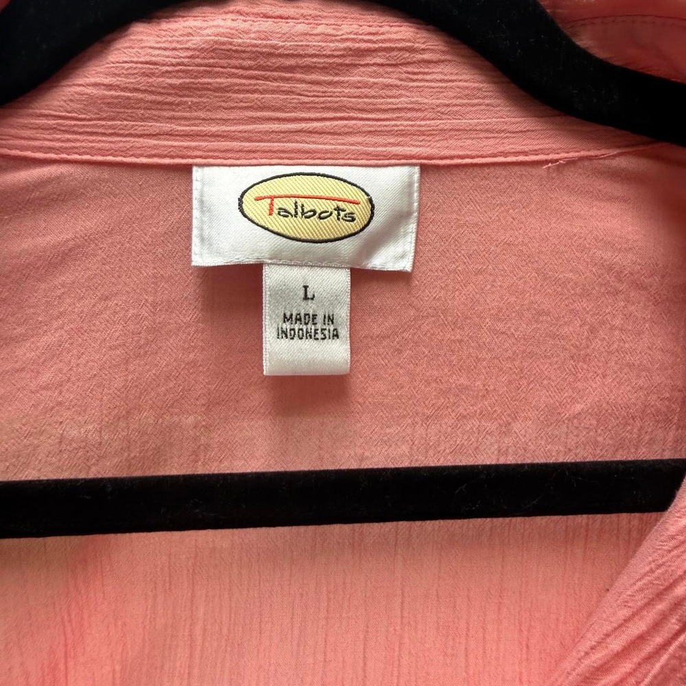 Talbots pink button-up blouse - Picture 3 of 5